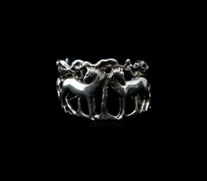 Brazalete Brazalete Caballo Plata Esterlina 925 De Colección Estilo Emilia Castillo Brutalista - Imagen 1 de 7