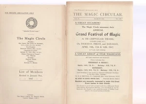 THE MAGIC CIRCULAR-"FOR PRIVATE CIRCULATION ONLY"-6 ISSUES SPANNING 1947-1951 - Picture 1 of 4