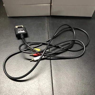 Genuine OEM Original Microsoft Black XBOX 360 Composite AV RCA Video Cable Cord - Image 1 of 3