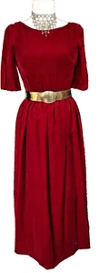Vintage handmade velour red maxi dress/Halloween/Christmas costume/Festival S - Picture 1 of 8