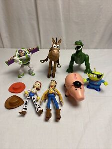 Disney Toy Story Mattel Figures Lot 7 Buzz Bullseye Rex Woody Hamm Jessie Alien