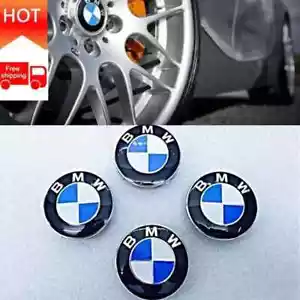 SET OF 4 BMW GENUINE ALLOY WHEEL CENTER COVER CAP CHROME 68MM E30,E36,E46,E92 - Picture 1 of 3