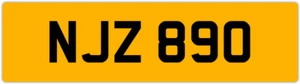 NJZ 890 N 3x3 DATELESS PRIVATE NUMBER PLATE NAT NAD NADIA NEL NEIL NIALL NINA NS - Picture 1 of 1