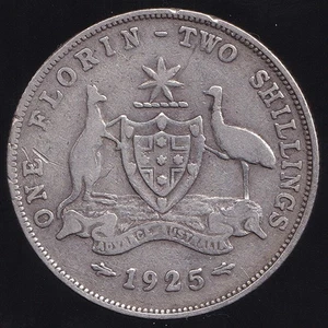 Australia 1925 One Florin 2/- George V - Very Good - Picture 1 of 3