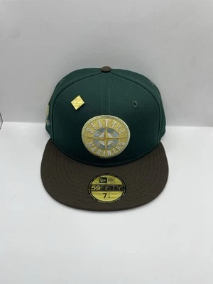 全新时代 59FIFTY SEATTLE MARINERS 合身帽子 尺寸 7 1/4 灰色 UV — 第 1/4 张图片
