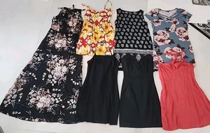 Lote De 7 Vestidos Pequeños Mujeres Adolescentes Talla Pequeña Medianos Negros Verano Noche Out - Imagen 1 de 11