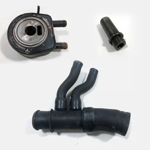 OIL COOLER HOUSING FILTER 1994-1996 FORD 302 351W 5.8 STUD + COOLANT HOSE - Picture 1 of 14