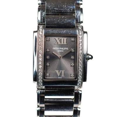 Patek Twenty4 24 Slate Gray Diamond 26mm Ref 4910/10a Quartz Stainless Steel - Image 1 of 4