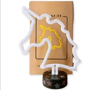 COACH Neon LED Unicorn lamp night Light NWT Battery or USB operated - Picture 1 of 7