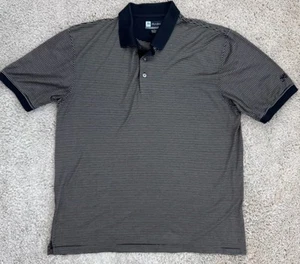 Camisa Polo de Golf Jos A Bank Ledbetter Hombres L Negra Tostada Rayas Manga Corta Informal - Imagen 1 de 8