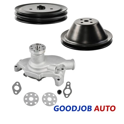 Bomba de agua corta con 1 polea ranurada + cigüeñal 2G para SBC Chevy 283 305 350 SWP Foto 1 de 4