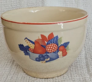 Cuenco a prueba de horno vintage Universal Cambridge, EE. UU. 5-1/2", patrón de fruta de calicó - Imagen 1 de 12