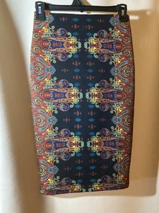 Rue 21 Stretch Pencil Pull On Skirt Paisley - Picture 1 of 6