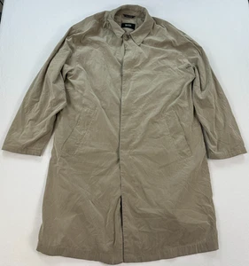 Boss Hugo Boss sueded trench Coat mens Large beige button classic old money - Picture 1 of 11