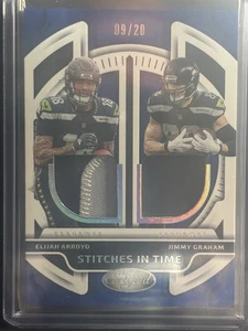 2025 Certified Stitches In Time Patch Elijah Arroyo & Jimmy Graham Blue /20 SP - Bild 1 von 2