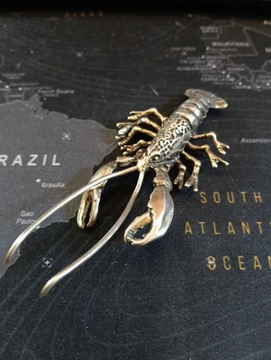 Statuetta a forma di aragosta in metallo – probabile argento autentico - Immagine 1 di 4