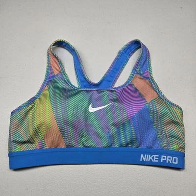 Sujetador deportivo Nike Pro para mujer azul medio inalámbrico espalda deportiva pulóver Foto 1 de 4