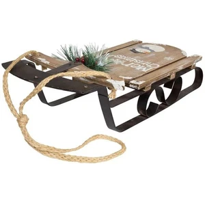 Design Deko Schlitten aus Holz "Merry Christmas" 50 cm - Nostalgie Schlitten - Bild 1 von 5