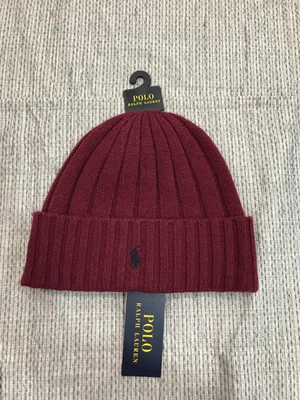 Polo Ralph Lauren Men's Size O/S Burgundy Signature Wool Blend Cuffed Beanie NWT - Image 1 of 4