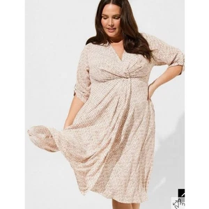 Torrid Midi Studio Crepe de Chine Hemdkleid mit Kragen Größe 5X - Bild 1 von 13