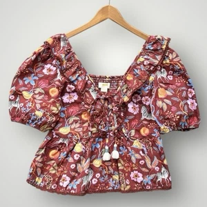 Anthropologie Maeve Bluse mit Rüschen und Bindeband Größe M - Bild 1 von 11