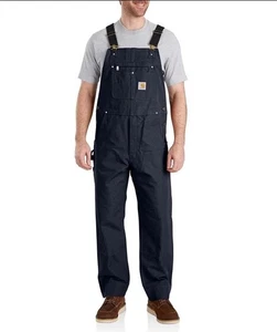 Carhartt Herren 44 x 28 Träger Overall Relaxed Fit Duck Navy Blau Workwear R01 - M - Bild 1 von 12