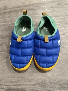 The North Face Nuptse Mule Blue Yellow Down Puffer Slippers Womens Size 7.5 Eu38 - Picture 1 of 10