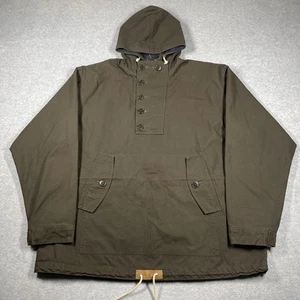 Orvis Jacket Mens Extra Large Gray Canvas Anorak Tartan Flannel Lined Coat Smock - Picture 1 of 12