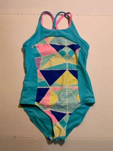 Vtg Joe Boxer Girls Sz Lg 10/12 Retro Look One Piece Swimsuit (I) - Picture 1 of 8