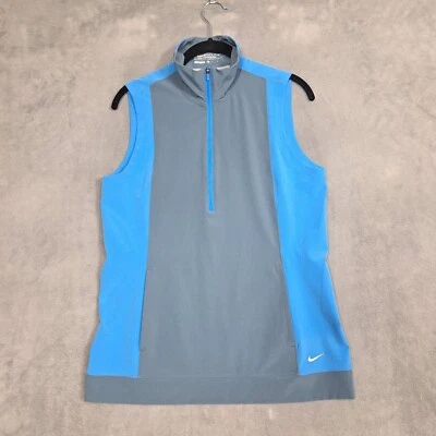 Nike Chaleco de Golf Mujer Medio Tour Rendimiento Azul Gris 1/4 Cremallera Pullover Elástico Foto 1 de 4
