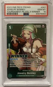 One Piece CCG Tournament Pack Vol 3 Winner Jewelry Bonney ST02-007 PSA 10 GEM MT - Picture 1 of 2