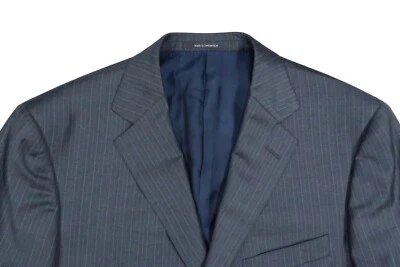 JAQUETA ESPORTIVA ERMENEGILDO ZEGNA TROFEO ROM FIT 44 L LÃ BLAZER LISTRADO - Imagem 1 de 4