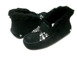 UGG ALENA BRILLINAT WOMEN SLIPPER SUEDE BLACK US 6 / UK 4.5 /EU 36 /JP 23 - Picture 1 of 6
