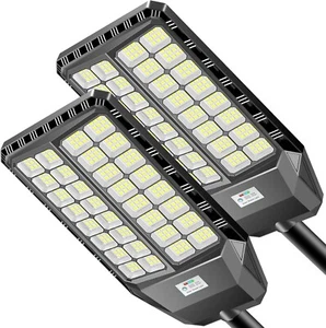 8000W Solar Street Light, Commercial Grade Motion Sensor Remote 2 Pack 1374 - Picture 1 of 7