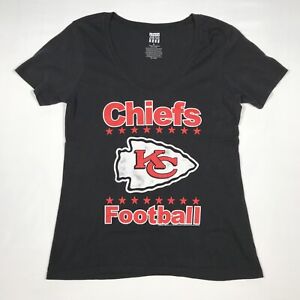 Junk Food Kansas City Chiefs Football Women's Short Sleeve Black T-shirt Size L