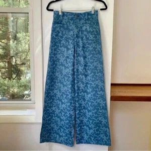 Nuevo con etiquetas Jean Anthropologie Pastiche Megan tiro alto estampado pierna ancha acampanado talla 24 - Imagen 1 de 16