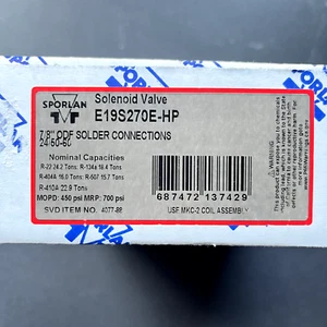 SPORLAN 7/8" ODF E19S270-HP Normally Closed Solenoid Valve Less Coil - Picture 1 of 3