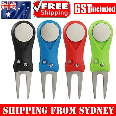 Golf Ball Marker Repairer Foldable Pitch magnetic mark Divot Repair Blade Tool - image 1 of 4