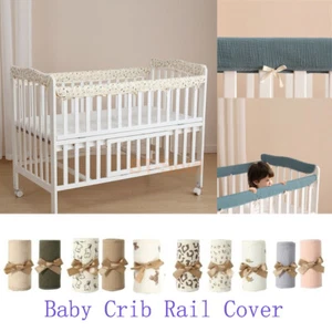 SALE - Baby Cot Rail Cover Crib Teething Pad Guard Padded Soft Bumper Protector - Picture 1 of 20