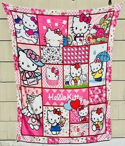 NEW Hello Kitty EXTRA LARGE Plush Blanket Almost 80in X 60in/One Sided - Picture 1 of 1