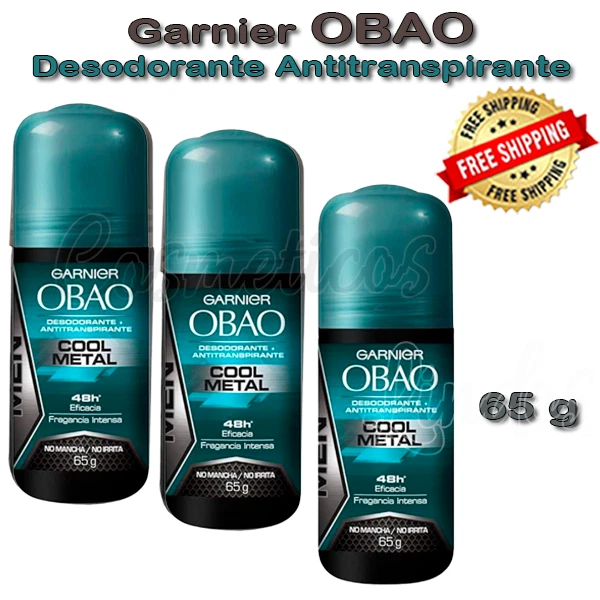 3 pack Garnier  Obao Antiperspirant Deodorant Cool Metal for Men  Made in Mexico - Image 1 of 1