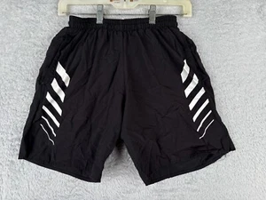 VINTAGE Descente Shorts Cycling Adult Small Black White Padded Nylon Shell Trunk - Picture 1 of 15