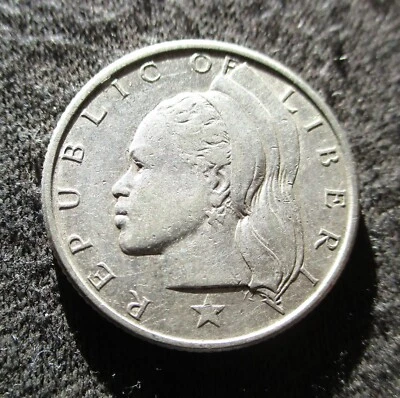 OLD SILVER 25 CENTS 1960 COIN OF LIBERIA AFRICA - Image 1 of 2