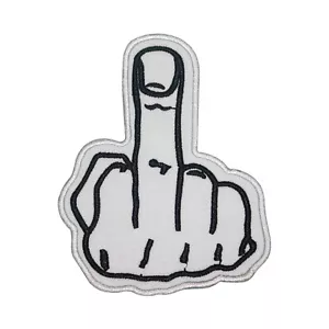 Insignia de parche bordado de dedo medio para ropa - Imagen 1 de 1