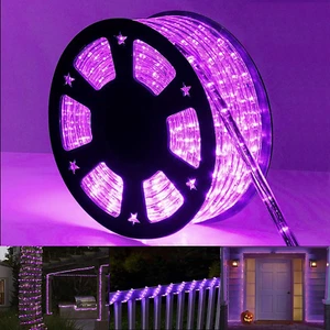 LED Rope Lights Outdoor, 100Ft 720 LED Purple Halloween Tube Lights, 8 Modes Con - Picture 1 of 8