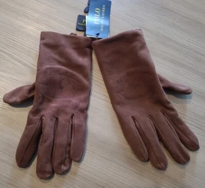 Polo Ralph Lauren Nappa 100% Ziegenleder Damen Handschuh Braun Größe M Made In Italy - Bild 1 von 6