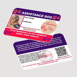Assistance Dog Law Card - Animal Identification Card UK AD6 - Picture 1 of 11