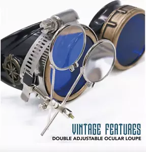 Victorian vintage Steampunk goggles costume accessory cosplay aviator pilot - Picture 1 of 9