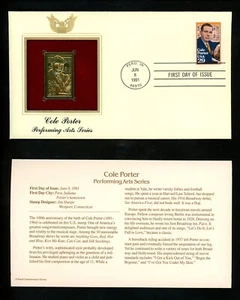 US FDC #2550 PCS / Gold Foil 1991 Peru IN Cole Porter Music Composer - Picture 1 of 2