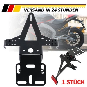 Universal Motorrad Nummernschildhalter mit LED Licht & Blinker Verstellbarer - Bild 1 von 11
